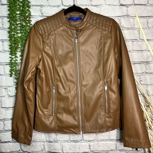 -NWOT Apt 9 Faux Leather Caramel Jacket Size Small
